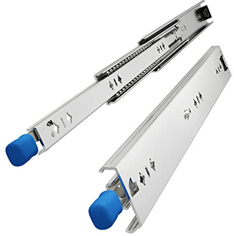 VADANIA Guías para cajones de alta resistencia de 800 mm con cerradura #VD2053, 53 mm de ancho, capacidad de carga de hasta 90 kg, extensión total de 3 voltios, montaje lateral, 1 par