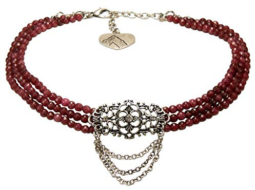 Alpenflüstern Trachten-Perlen-Kropfkette Thea - nostalgische Trachtenkette, eleganter Damen-Trachtenschmuck, Dirndlkette in traditionellen Farben DHK256