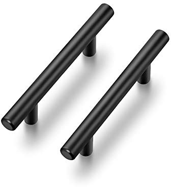 Ravinte 60 Pack | 5 Inch Cabinet Pulls Matte Black Stainless Steel Kitchen Drawer Pulls Cabinet Handles 5 Inch Length, 3 Inch Hole Center
