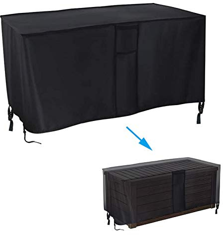 Aidetech Deck Box Cover Fit for Keter Westwood 150 Gallon Resin Large Deck Box, Patio Furniture Cushion Storage Box Cover Waterproof Dustproof for Outdoor Storage Box- 63” Lx 30”W x 25”H