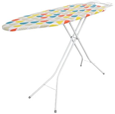 Lightweight Folding Ironing Board Iron Board Iron Rest Sturdy 4 Leg With Strong Frame And 100% Cotton Cover Ironing Boards Free Standing Compact Easy Carry (97x30cm))
