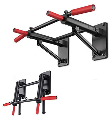 JDKC- Klimmzugstange Klimmzugstangen, An Der Wand Montierte Klimmzugstangen für Die Fitnessdecke, Griff mit Mehreren Positionen, Maximal 400 Kg Power Rack (Color : Black)