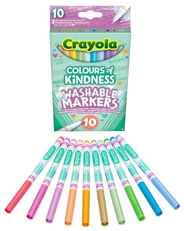 CRAYOLA, Colours of Kindness, abwaschbare Filzstifte feine Spitze | 10er-Pack, für Schule und Freizeit