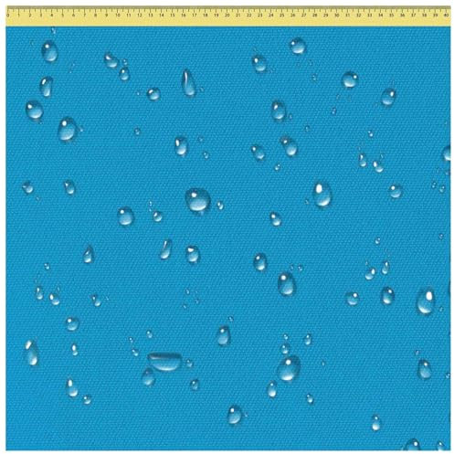 DreamRoots Tissu imperméable extérieur au metre 160 cm Largeur - Toile exterieure impermeable 100% de polyester 600D 220g/m - Tissus au metre ameublement Sky 1M