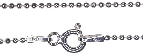 Markylis - Genuine 925 Sterling Silver Fine Italian Jewellery Necklace Chain - 1.2mm Ball Bead - 20inch