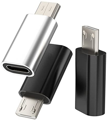 Adaptador USB C hembra a micro USB macho (paquete de 3) cable tipo C convertidor de cargador Android conector de sincronización de datos compatible con Samsung Galaxy S7 Active S6 Edge A02s Nexus para