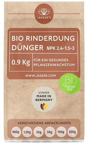 JASKER'S Bio Rinderdung Dünger 0.9Kg - Ideal als Naturdünger - 100% natürlich - Tierfreundlich
