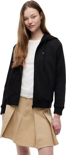 Tommy Jeans Damen Hoodie mit Reißverschluss Zip Thru mit Kapuze