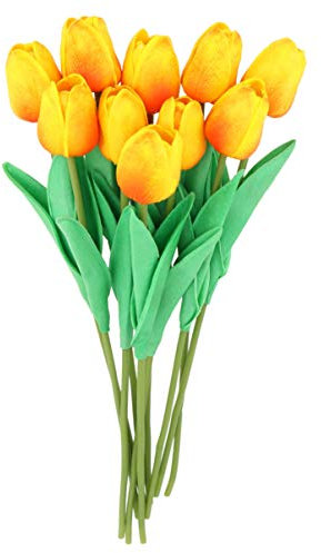 WOFASHPURET 10St simulierte Tulpen Strauß Tulpen Anti-Kollisions-Wandpolsterung Hochzeit lebensechte Blumenpflücker Dekor Vase Pu-Tulpen Hausschmuck künstlich schmücken Seidenblume