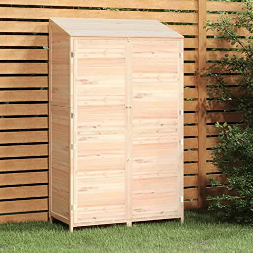 ShCuShan Geräteschuppen 102x52x174,5 cm Massivholz Tanne Kiefer Imprägniert Gartenschrank Holz Wetterfest