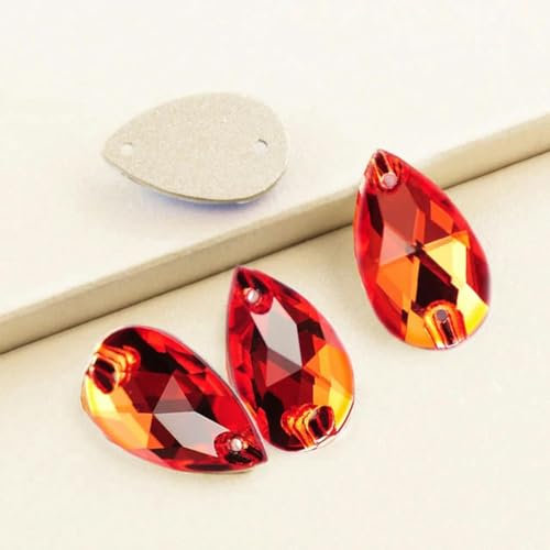 3230 Diamantes de imitación con parte posterior plana de cristal para coser, piedras para coser, vidrio para vestidos, ropa, joyería, jacinto, 13x22mm, 36 piezas