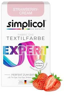simplicol Textilfarbe expert Strawberry-Cream | Perfekt zum Batiken und für kreative DIY-Projekte | Einfache Anwendung | Farbpulver | 150 g