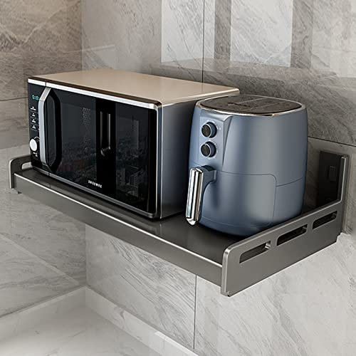 Electric Oven Holder Shelf Gun Gray Wall-Mounted Microwave Oven Rack - Durable Holder Shelf for Electric Oven, Microwave Oven - Space-Saving Organization Solution
