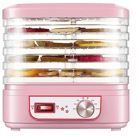Essiccatore Elettrico per Alimenti a 5 Vassoi, Mini Essiccatore per Frutta, Piccolo essiccatore d'Aria per Disidratazione Domestica, con Controllo della Temperatura Regolabile, per Verdura, Frutta