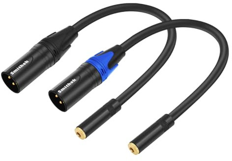 Smithok 2-Pack 3.5mm to XLR,Balanced 3.5mm 1/8 inch Female Stereo TRS Mini Jack to 3-Pin XLR Male Audio Converter Adapter Cable - 1feet(30cm)