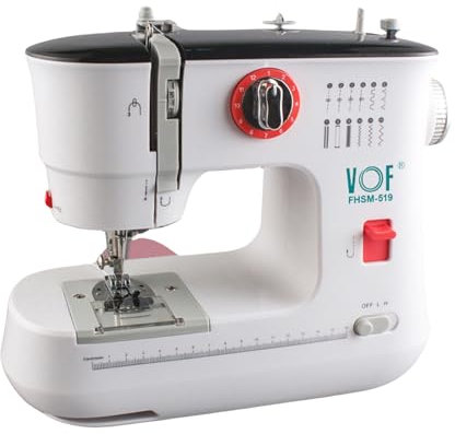 Nähmaschine, Mini-Nähmaschine Haushalt Multifunktionsnähmaschine Elektrische Nähmaschine mit 12 Stichen, Mini-Doppelfaden-Nähmaschine mit Fußpedal, EU-Stecker für Anfänger