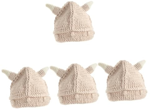 SOIMISS 4stücke Unisex Strickmütze Mit Witzigen Hörnern Warme Beanie Mütze Für Männer Und Frauen Lustige Kreative Wintermütze Für Outdoor-aktivitäten Partys Und Fotografie