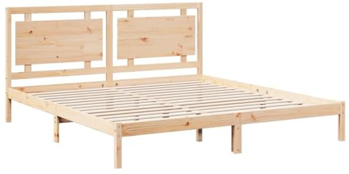 vidaXL Cama extralarga sin colchón Madera Maciza 180x210 cm, Marco de Cama, Muebles de Dormitorio, somier, Marcos de Cama, Cama, somier, Cama Doble