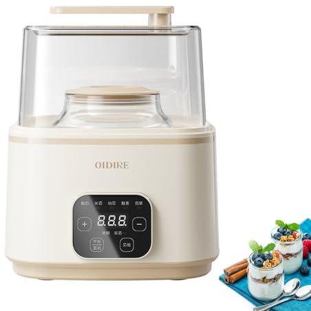 Electric Yogurt Maker, Multifunctional Rice Wine Fermentation Machine, Yoghurt Maker with 1+2 L inner tank, 360° Intelligent Constant Temperature Timing, with LED Touch Panel, for Kitchen Restaurant