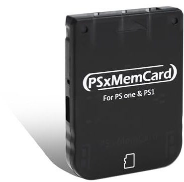 PS1 Memory Card with 512MB Micro SD Card, High Speed Game Memory Card for PS1 & PS One Console, Supports Firmware Upgrade and Saves Game Data Black