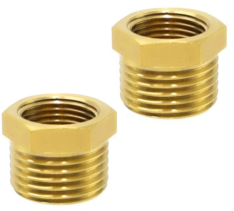 lyualma 2 Pièces Raccords Réducteur en Laiton 1/2 à 3/8 Pouce Filetage Mâle à Fileté Femelle pour Joints et Raccords de Plomberie