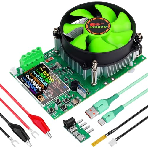 MakerHawk Battery Load Tester - Electronic Load Tester USB Load 150W 200V 25A 4-Wire System Adjustable Constant Current Voltage Discharge Lithium Battery Capacity Tester Support Remote Control