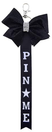 Guqqeuc Pin Me Cheer Ribbon Schlüsselanhänger für Mädchen und Frauen, Cheer Bow Schlüsselanhänger für Rucksack, Tasche, Cheer Bow Holder für Rucksack, Schleife, Tasche, Charms