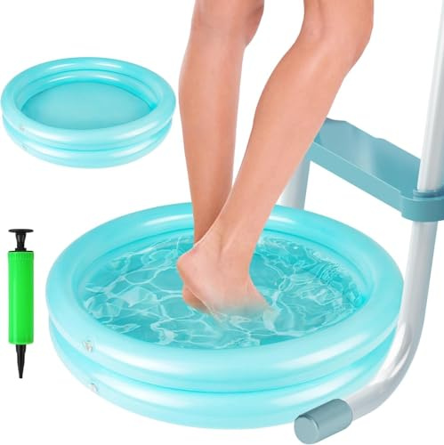 Uppblåsbar fotbassäng för pooler, poolfotbad med ballongpump, hem, spa