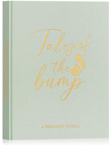 Lanpn My Pregnancy Journal Memory Book for First Time Mom, 156 Page Pregnant Announcement Must Have Planner Scrapbook, Mom to Be Keepsake Gift Pregnancy Tracking Diary for Expecting Parent Sage Green