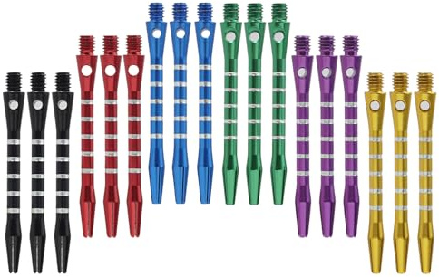 CVMGO 18PCS 53mm Aluminium Dart Stems, 2BA Threaded Metal Medium Dart Shafts for Steel and Soft Tip Darts Assorted Colours Anti Bend Anti Fall Professional Replacement Throwing Fitting Accessories