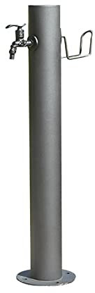 ZATTYDV Fontana Verticale Esterna a Colonna con Rubinetto, Colonna d'Acqua cilindrica in Acciaio Inossidabile per Giardino, Cortile Domestico e Anti-Garage