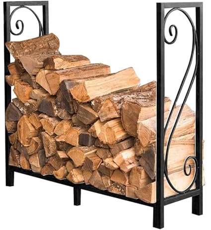 Holzlager, Brennholzregal, Kaminholzständer, Metall Kaminholzhalter, Verstellbarer Holzregal, Wetterfester Holzunterstand, Terrasse Garten Außen Holzstapelhilfe