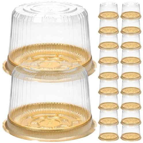 50 Pcs Cake Box Containers Plastic Packaging Holder Clear Boxes Disposable Food Boxes Cake Slice Container Cake Carrier Cake