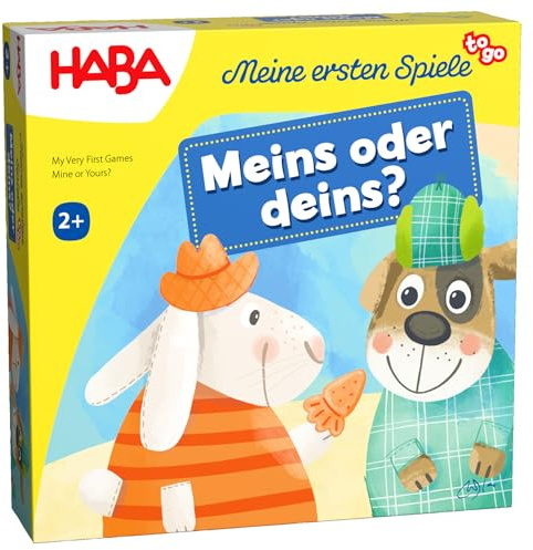 HABA Meine ersten Spiele to Go – Meins oder deins? – Kooperatives Kinderspiel ab 2 Jahren, Lernspiel für unterwegs für 1-4 Spieler – 2012218001
