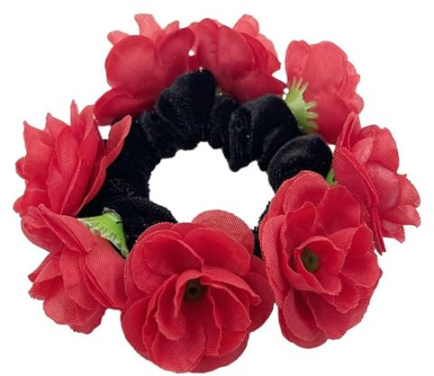 Künstliche Blumen-Haargummis, groß, französisch, elastisch, Pferdeschwanz-Halter für verschiedene Frisuren, elastisches Haarband