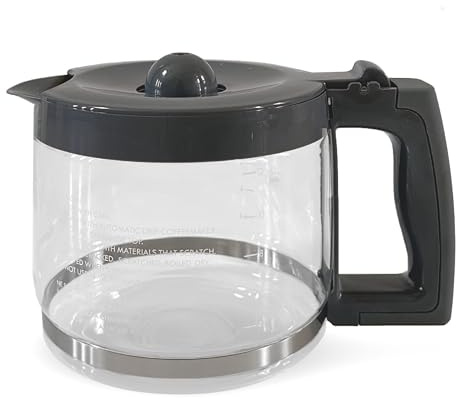 Replacement Coffee Maker Carafe Compatible with Kenmore 100.40707310, Grey Handle & Lid