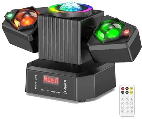 Osusuent Stage Lights Moving Heads,65W LED RGBW 4-in-1 Disco Light with Functional Remote Control,DMX512,Sound Activated,Party Lights for DJ Bar Concert KTV Party Wedding Halloween Christmas