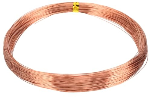 QUARKZMAN 99,9% Reiner Blanker Kupferdraht, Weicher Reiner Kupfer Basteldraht 118 Fuß 28 AWG (0,3mm) Für Basteln Schmuckherstellung Elektrokultur Gartenarbeit (36m)