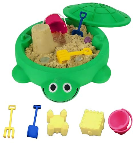 Mini Turtle Sandbox Desk Toyw, Cute Zen Garden Kit with Rake & Small Tools, Portable Turtle Shell Storage, Desk Decor, Portable Turtles Shell Storage, Relaxation Gift for Home Office (Green)