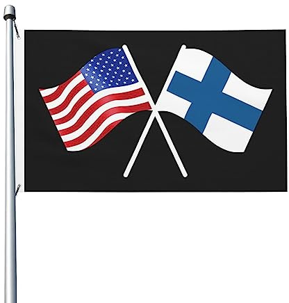 American And Finland Bandiera Vacanza Stagionale Bandiera Di Benvenuto Durevole Striscione 90X150Cm Per Patio Sport Fattoria