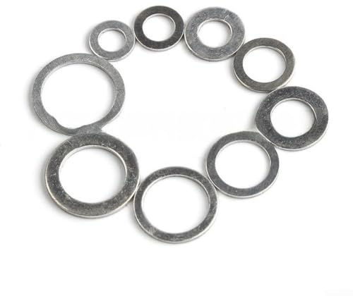 Lot de 200 rondelles d'étanchéité DIN988 en aluminium résistant à la chaleur pour montage de machines industrielles et connexions de systèmes fluides (D)