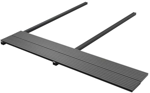 WPC Terrassendiele grau 6 Stück Set mit anthrazitfarbenen Boards, Starter-Clips, Abstandshaltern und Edelstahlschrauben für moderne Terrassen und Decks
