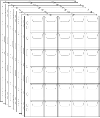 Uncle Paul Pages de Reliure de pièces 300 Poches - Accessoires pour Porte-Monnaie Fournitures de Collection de pièces de Monnaie 10 Feuilles CS03030