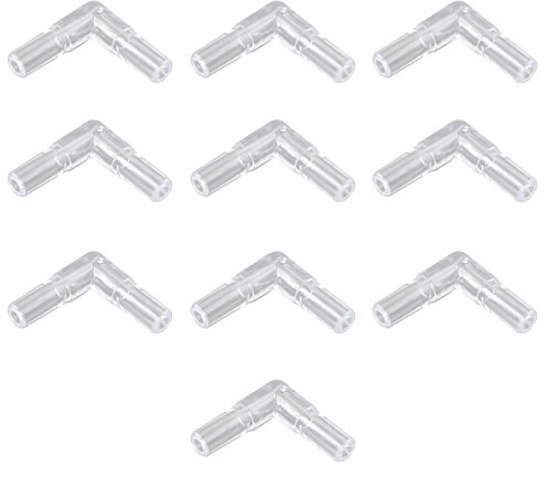 HALJIA 10 4 mm transparent Kunststoff Aquarium 2 Way L Typ Luft Ventil Air Tubing Stecker