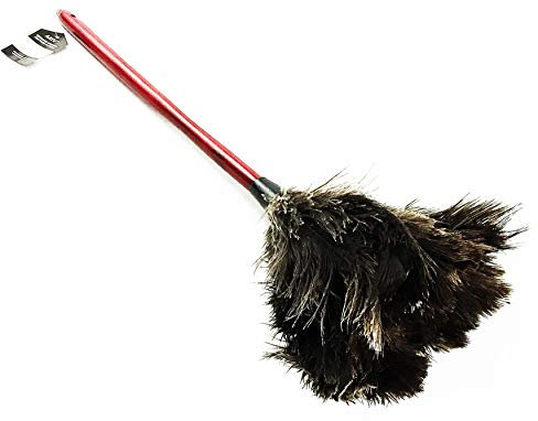 AAYU Premium Professional Feather Duster 21 | Natural Handheld Duster for Cleaning & Feather Mopping | Genuine Ostrich Feather with Long Wooden Handle | Eco-Friendly & Reusable (50 cm)