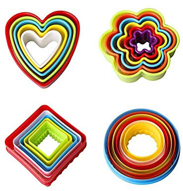 Juego de Cortadores de Galletas, Pastel de Fondant de Sándwich, Cortador de Galletas de Plástico, de Múltiples Tamaños, Colorido y sin Bpa, Juego de Cortadores de Galletas (4Pcs)