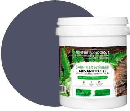 Naturfarbe, ökologisch, Satin, Natur, Tassili, Wandfarbe innen, 34 Farben, 1 l, 18 m², grau