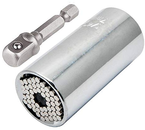BE-TOOL Juego de llaves de vaso de agarre universal, adaptador de taladro eléctrico, combinación autoajustable para la industria automotriz (5-14 mm)