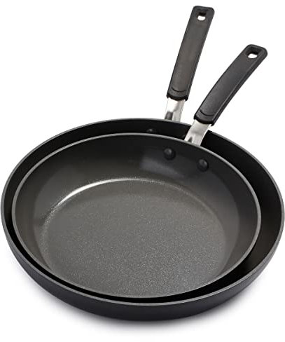 GreenPan Levels Non-Stick 26cm & 30cm Frying Pan Set, PFAS Free, Grey