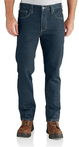 Carhartt Jeans Con Gamba Affusolata, Cinque Tasche, Straight Fit, Elasticità Extra Rugged Flex, Uomo